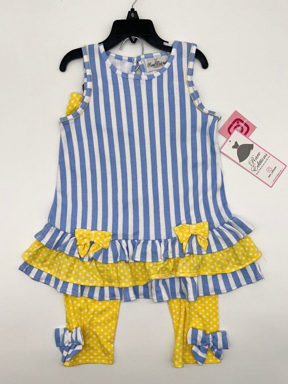 Rare Editions Girls Size 6 Blue and Yellow Sleeveless Set NWT
